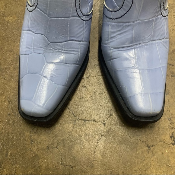 Ganni croc embossed leather ankle boots - Picture 7 of 7